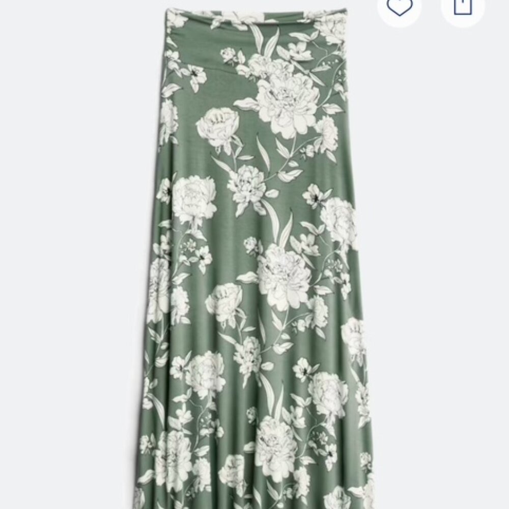 Market & Spruce Green Maxi Skirt